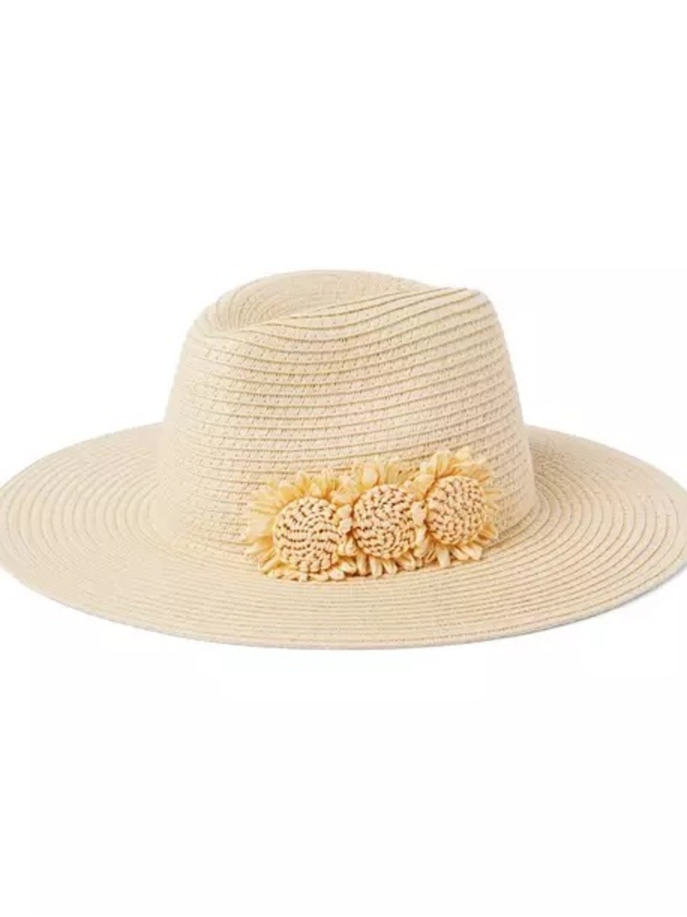 Janie and Jack Beige natural flowe Straw Sun Hat with new with tags
